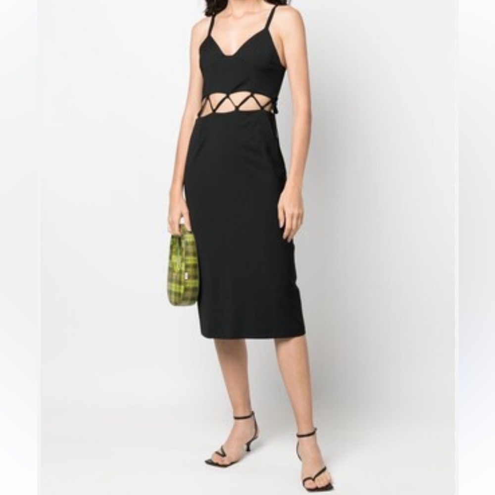 Paloma Wool Cut Out Pin Stripe Axel Three in One Midi Dress Skirt Top 34